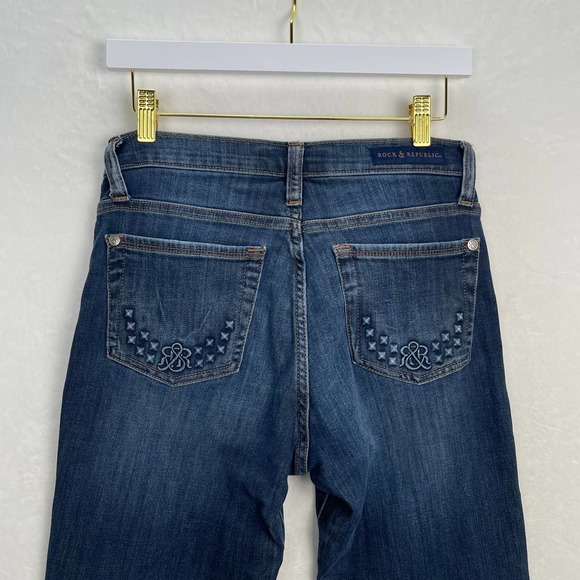 Rock & Republic Berlin Stretch Jeans Skinny Low Rise‎ Dark Wash Denim Size 10 - Picture 10 of 12